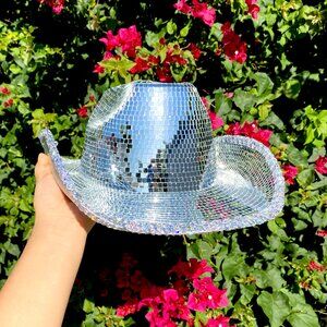Disco Ball Mirror Cowboy Hat Cowgirl Hats for Music Festivals